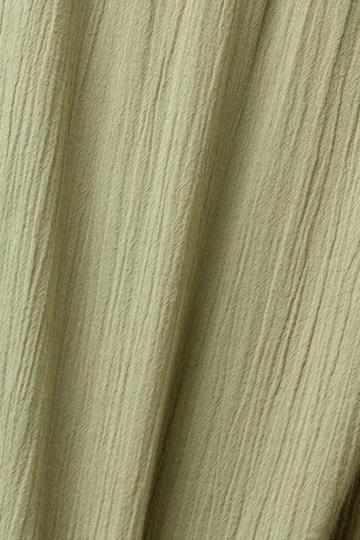 Bawełniana bluzka z rękawami z falbanką, LIGHT KHAKI, detail image number 6
