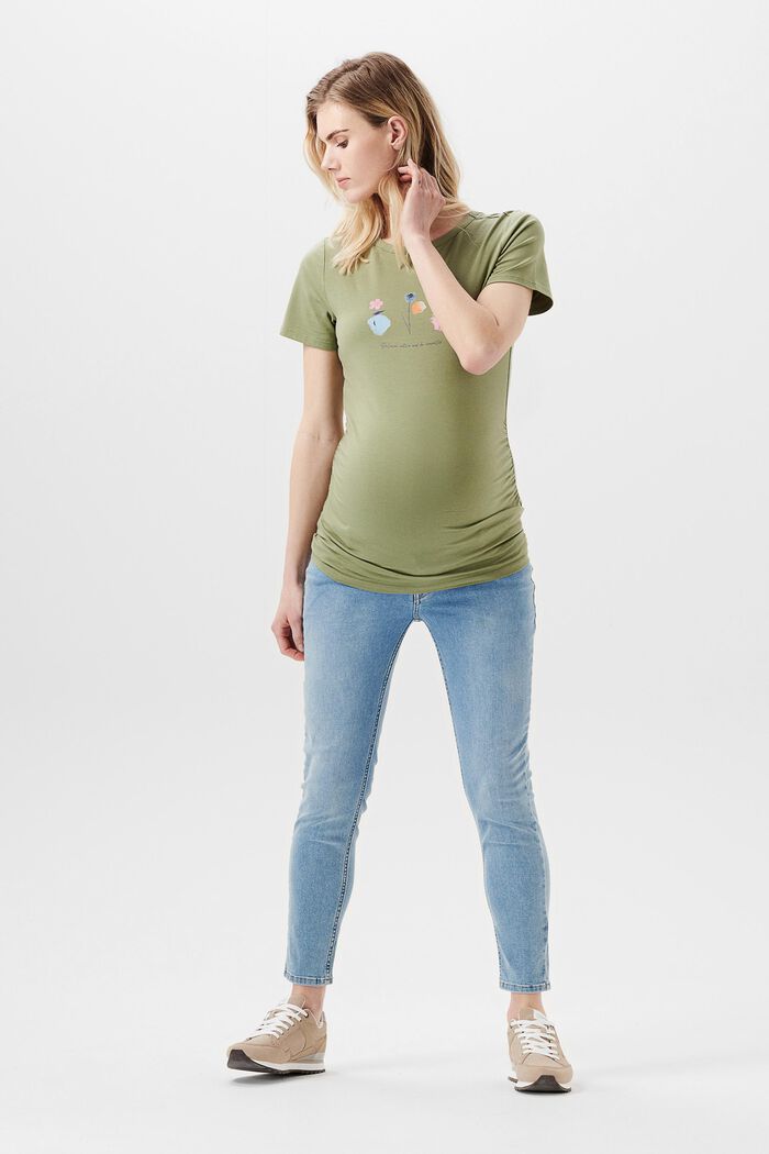 T-shirt z nadrukiem, bawełna organiczna, REAL OLIVE, overview