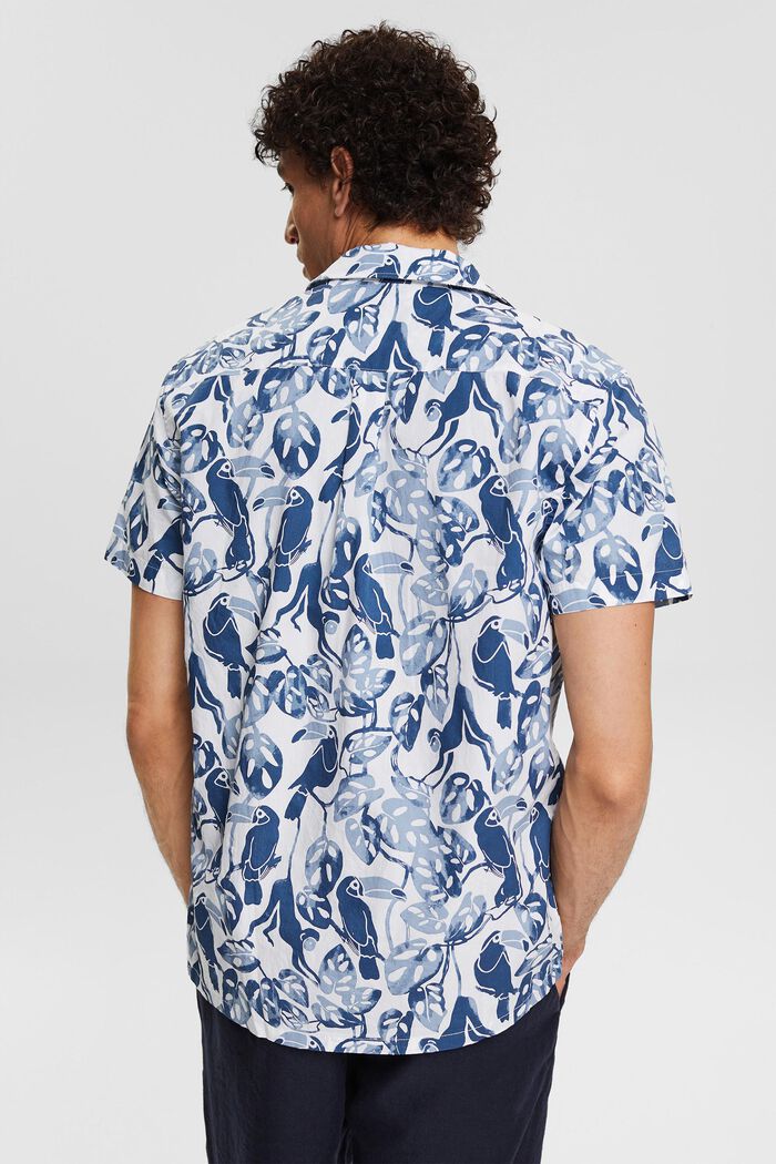 Koszula z krótkim rękawem i tropikalnym nadrukiem, 100% bawełny, BLUE, detail image number 4