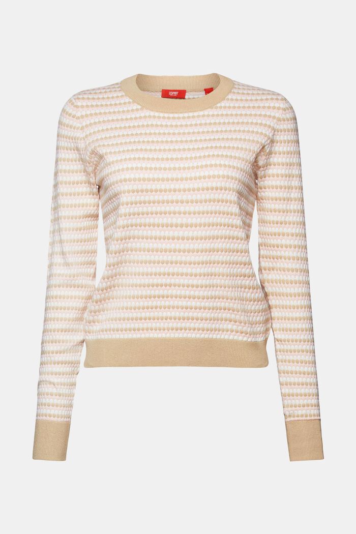 Kolorowy sweter, mieszanka z bawełną, SAND, detail image number 5