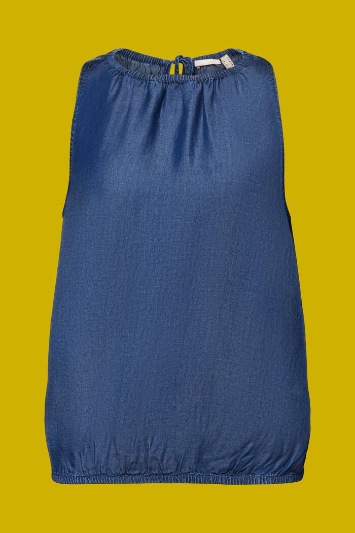 Bluzka bez rękawów w dżinsowym stylu, TENCEL™, BLUE DARK WASHED, detail image number 7