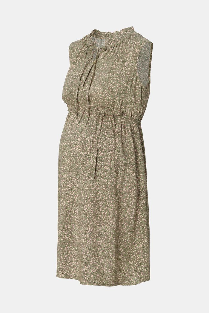 Wzorzysta sukienka z funkcją karmienia, LENZING™ ECOVERO™, REAL OLIVE, detail image number 6