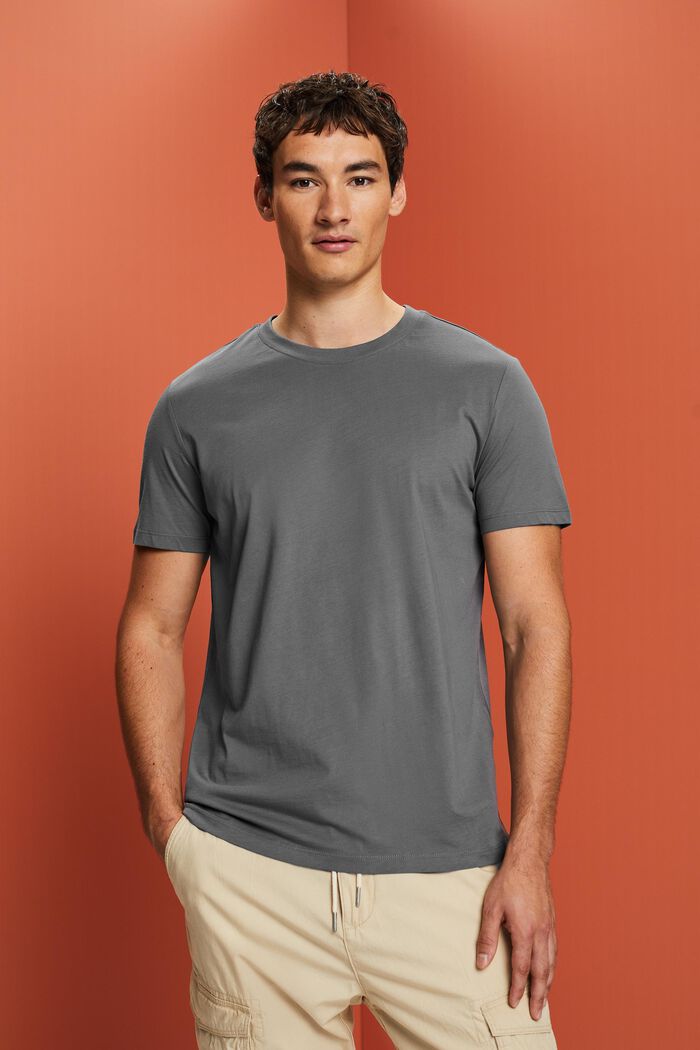 T-shirt z dżerseju, 100% bawełny, DARK GREY, detail image number 0