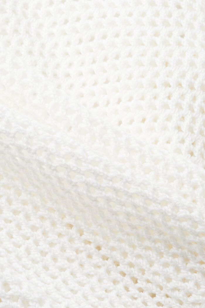 Sweter z siateczki z ekologicznej bawełny, OFF WHITE, detail image number 5