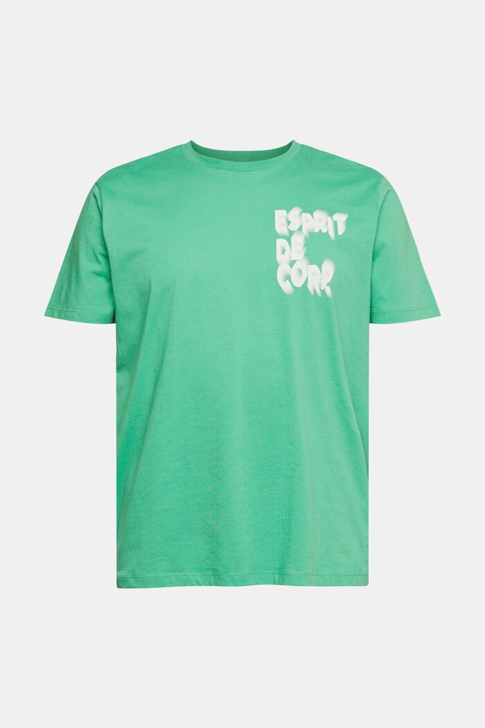 T-shirt z jerseyu z nadrukiem, GREEN, overview
