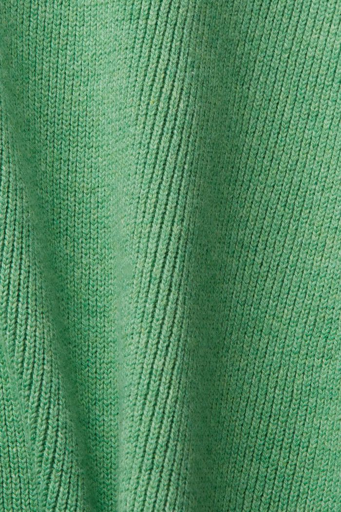 Bawełniany sweter z dekoltem w serek, GREEN, detail image number 4