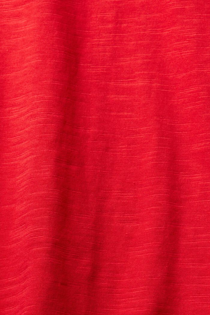 Bluzka z długim rękawem z bawełny, DARK RED, detail image number 1