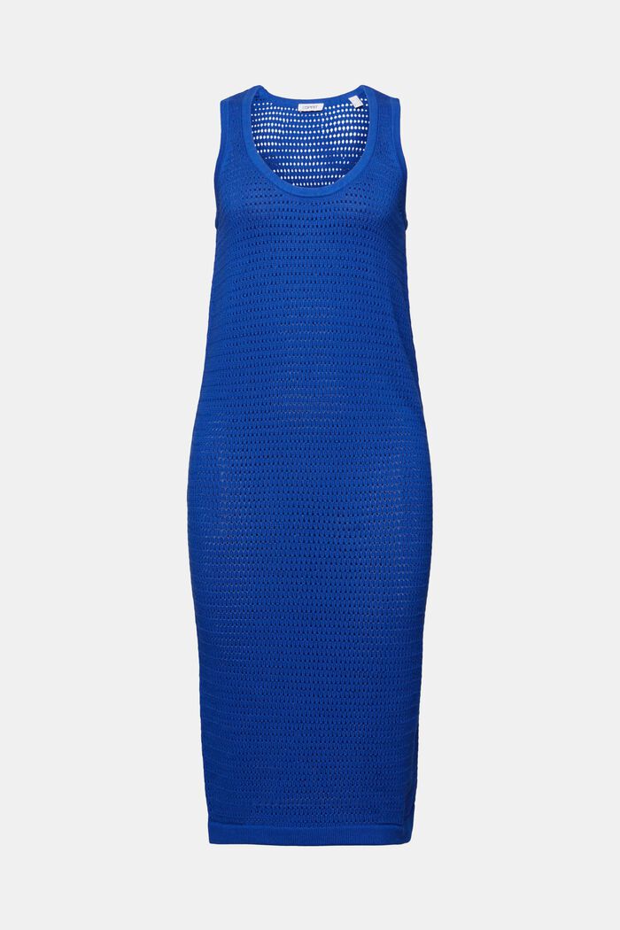 Sukienka midi pointelle bez rękawów, BRIGHT BLUE, detail image number 6