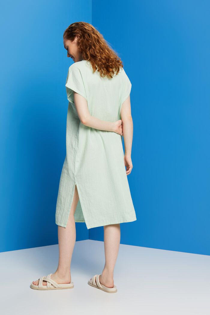Plażowa sukienka w stylu tuniki, 100% bawełna, DUSTY GREEN, detail image number 1