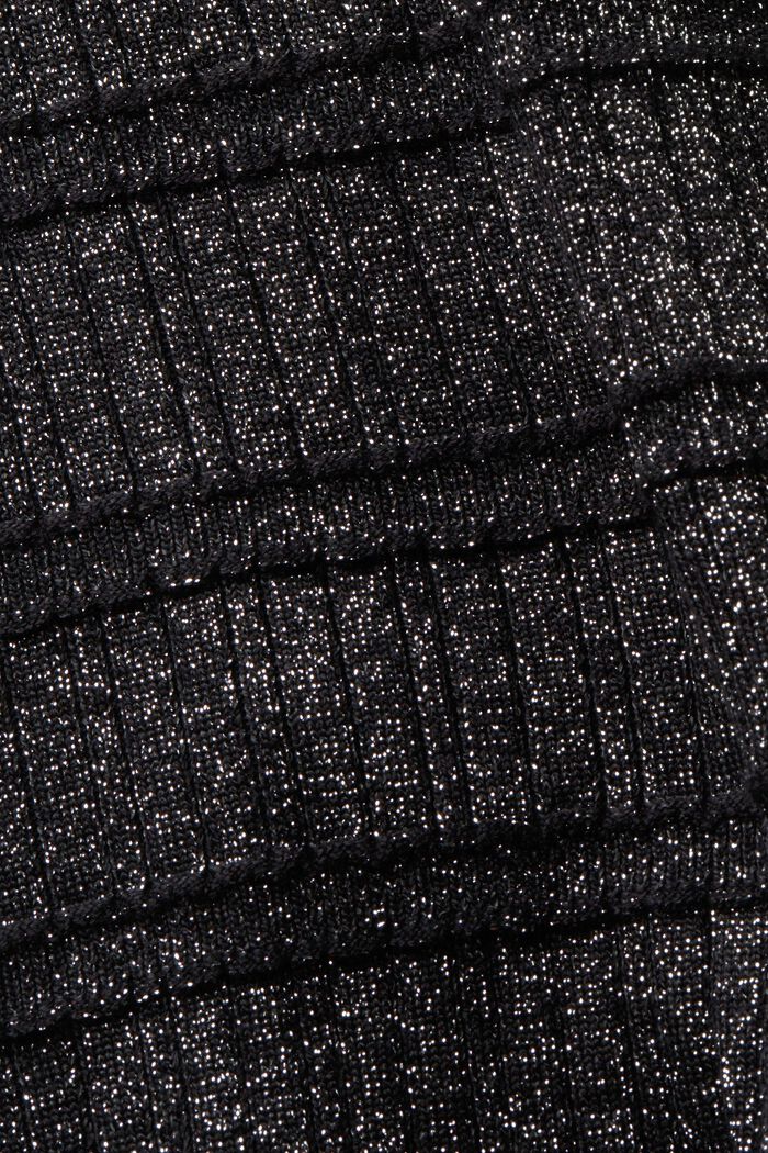Skrócony sweter z półgolfem z lamy, BLACK, detail image number 5