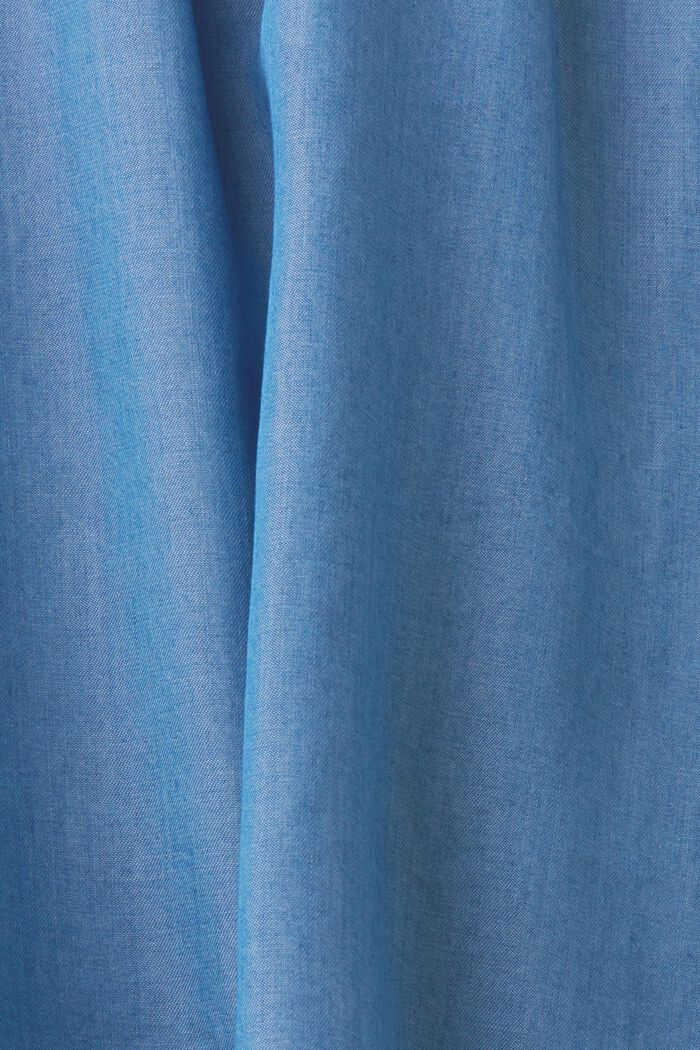 Bluzka bez rękawów z imitacji denimu z marszczonym dekoltem, BLUE MEDIUM WASHED, detail image number 6