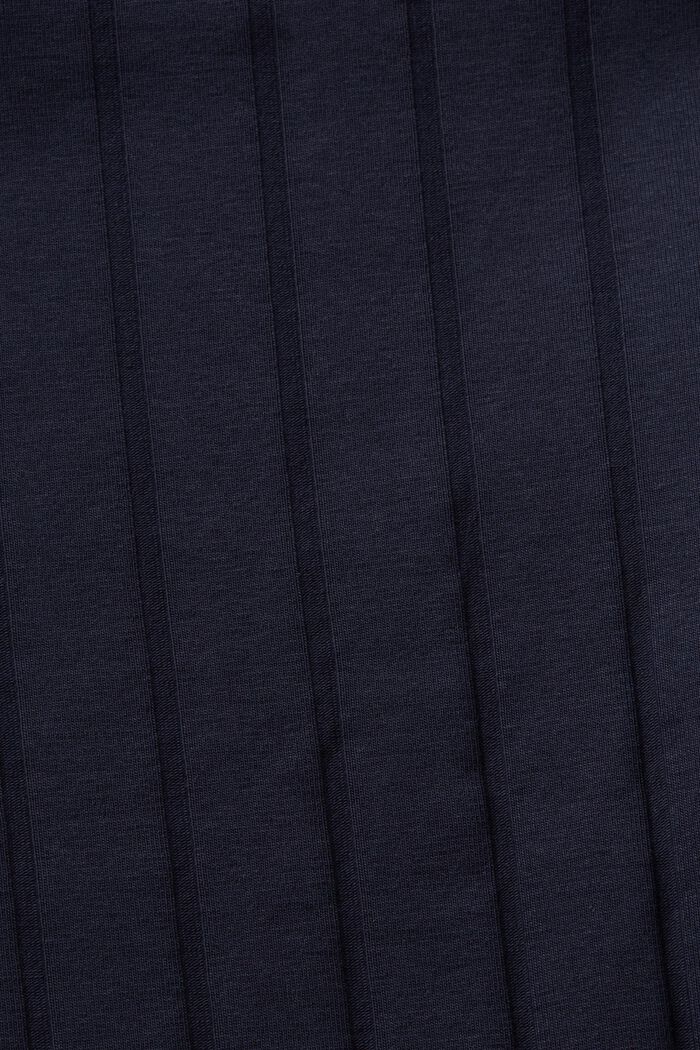 Dżersejowa, prążkowana koszulka z półgolfem, NAVY, detail image number 5