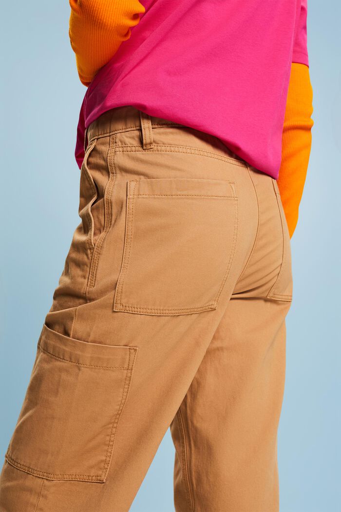 Spodnie bojówki z szerokimi nogawkami, CARAMEL, detail image number 2