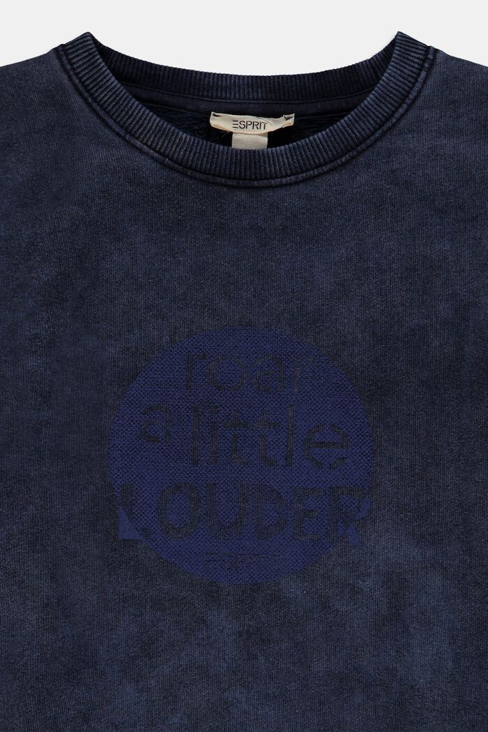 Bluza z falbankami i nadrukiem, BLUE DARK WASHED, detail image number 2