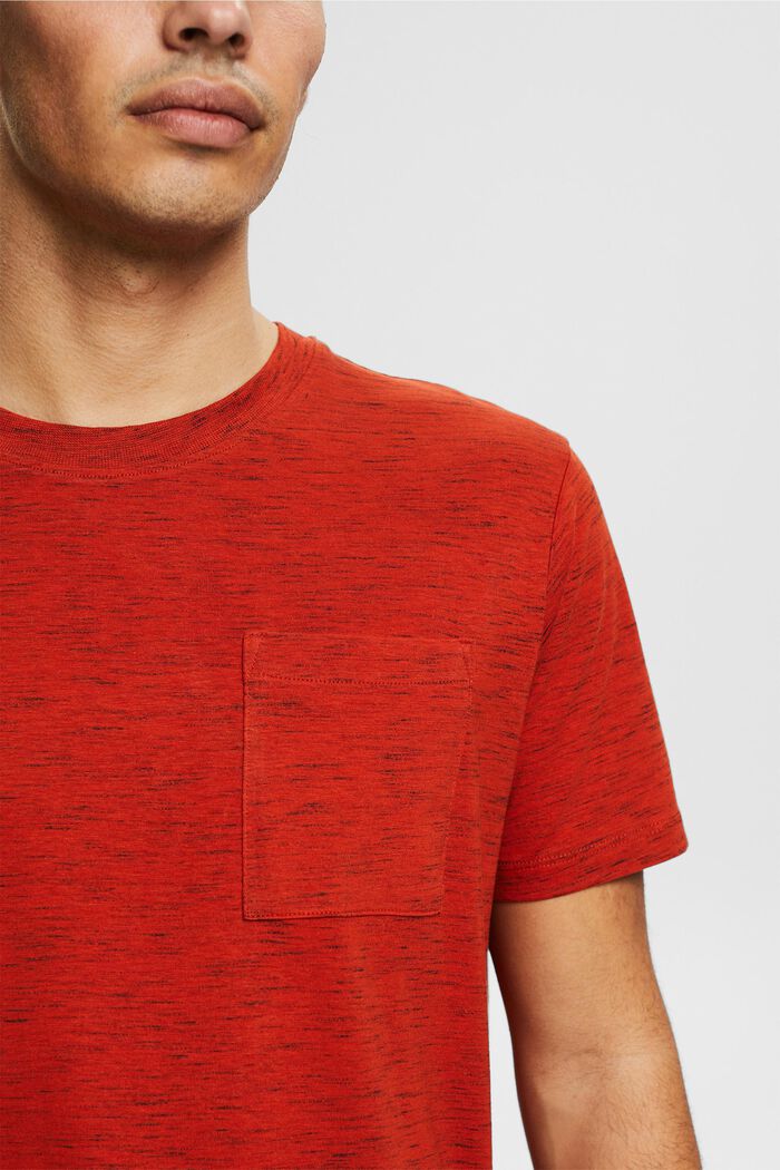 T-shirt z dżerseju z mieszanki bawełnianej, RED ORANGE, detail image number 1