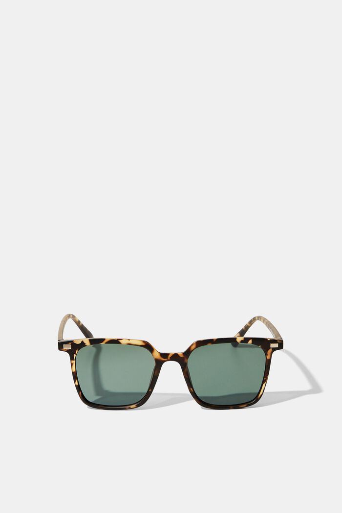 Kanciaste okulary przeciwsłoneczne z oprawką z tworzywa sztucznego, HAVANNA, detail image number 0
