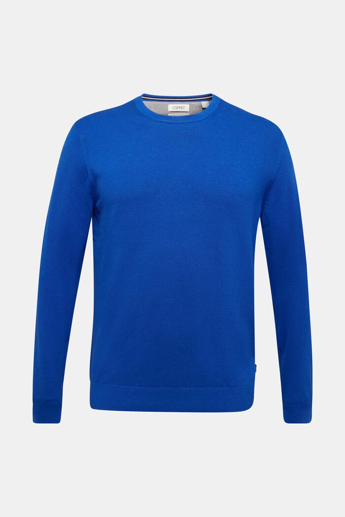 Sweter ze 100% bawełny organicznej pima, BRIGHT BLUE, detail image number 0