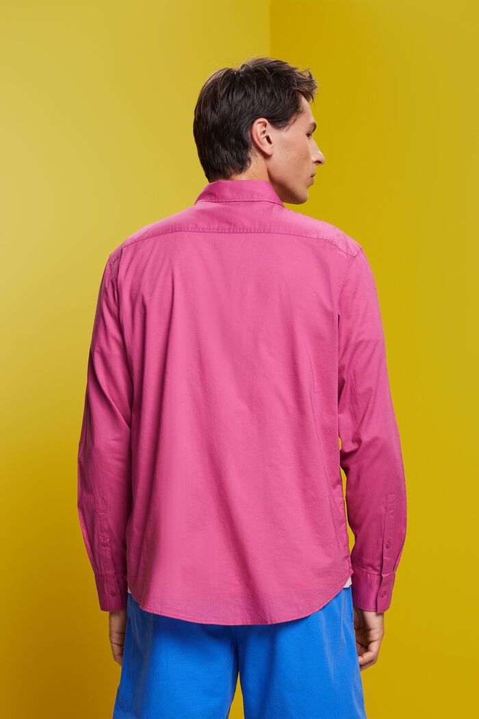 Jednolita koszula z długim rękawem, 100% bawełny, DARK PINK, detail image number 3