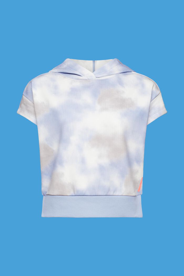 Bluza z kapturem, krótkim rękawem i nadrukiem, GREY BLUE, detail image number 5