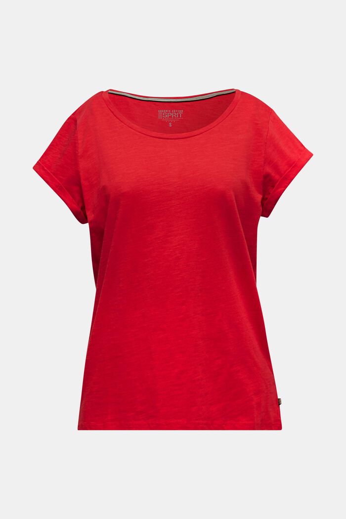 Przewiewna, cieniowana koszulka, 100% bawełny, DARK RED, detail image number 0