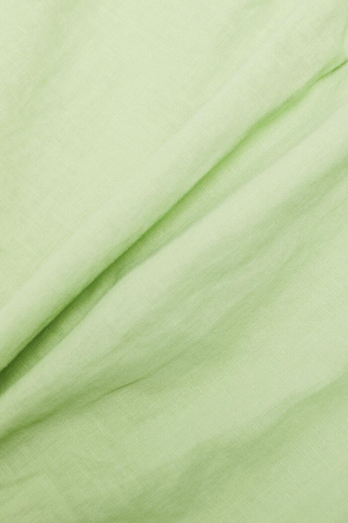 Bluzka bez rękawów z bawełny i lnu, LIGHT GREEN, detail image number 5