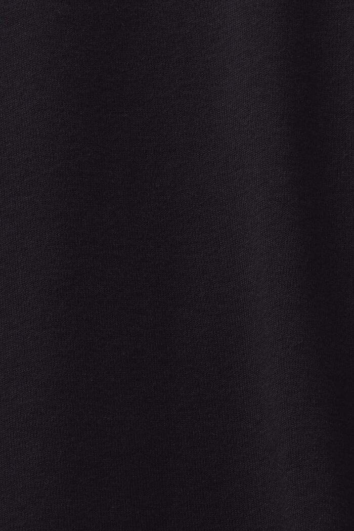 Bluzka z długim rękawem z bawełnianego dżerseju, BLACK, detail image number 5
