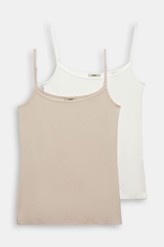 Koszulki na cienkich ramiączkach w 2-paku, OFF WHITE, detail image number 6
