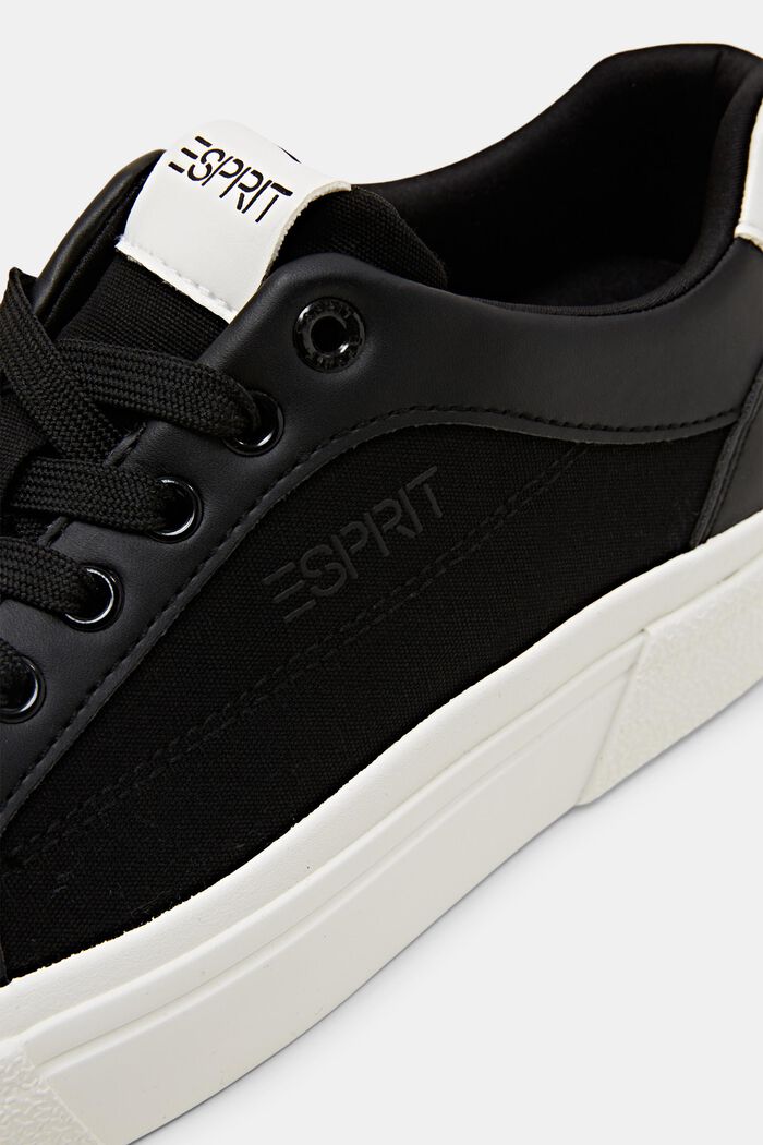 Sznurowane sneakersy na platformie, BLACK, detail image number 3