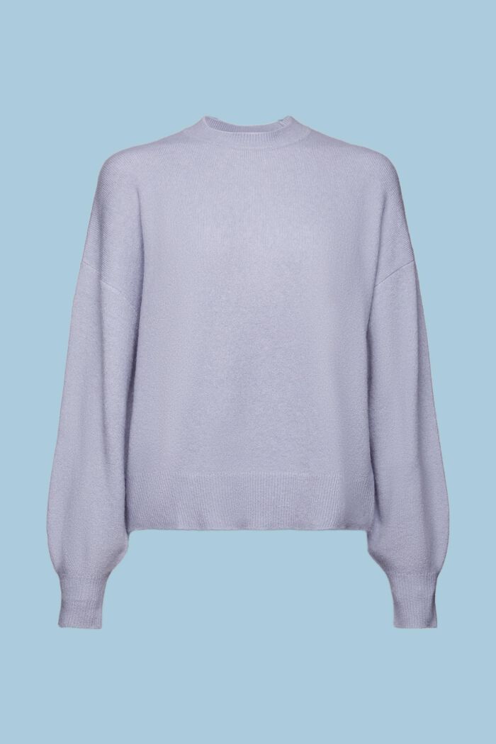 Sweter z okrągłym dekoltem z mieszanki wełnianej, LIGHT BLUE LAVENDER, detail image number 6
