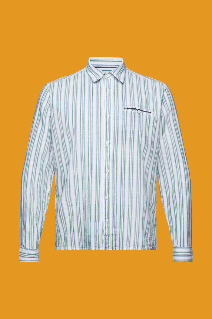 Bawełniana koszula w paski, WHITE, detail image number 6