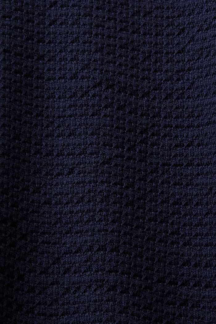 Fakturowany sweter z okrągłym dekoltem, NAVY BLUE, detail image number 5