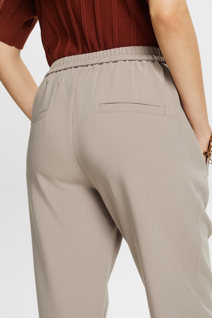 Spodnie w stylu joggersów ze średniowysokim stanem, TAUPE, detail image number 4