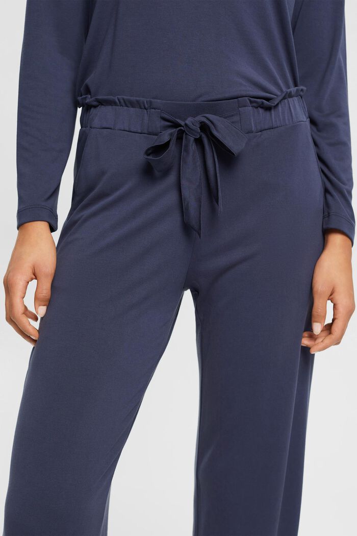 Spodnie od piżamy z przyszytym, wiązanym paskiem, TENCEL™, INK, detail image number 0