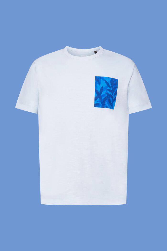 T-shirt z dżerseju z nadrukiem na piersi, 100% bawełna, PASTEL BLUE, detail image number 6