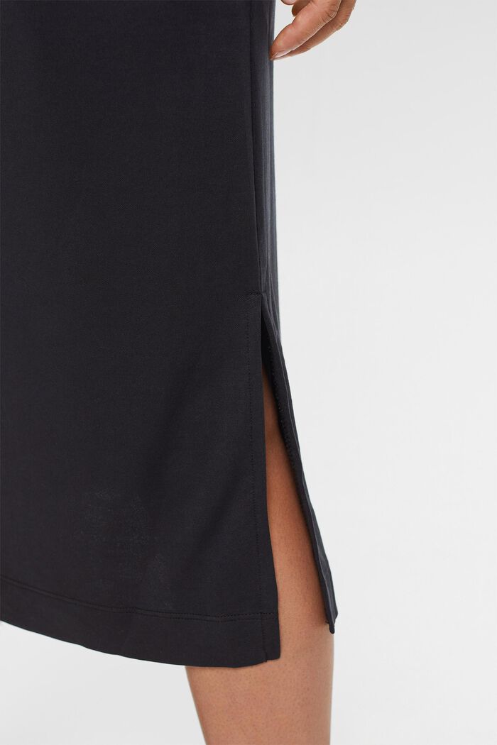 Koszulowa sukienka midi bez rękawów, BLACK, detail image number 4