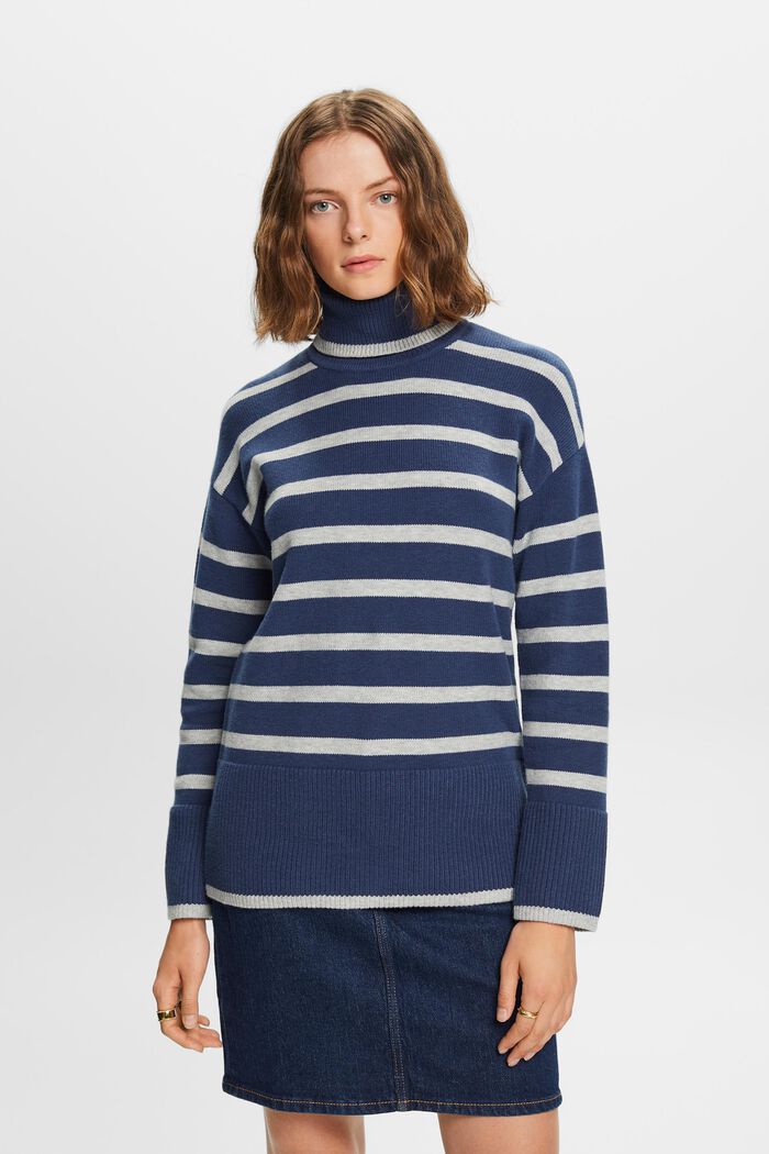 Sweter z półgolfem, GREY BLUE, detail image number 0