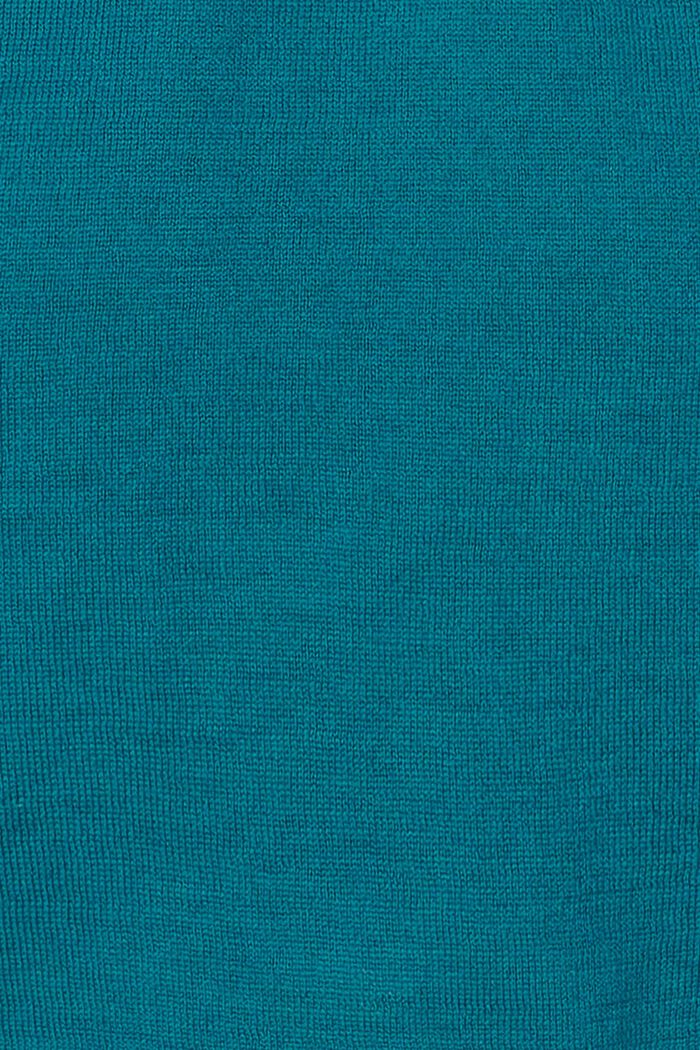 Kopertowy kardigan z dzianiny, bawełna organiczna, BLUE CORAL, detail image number 3