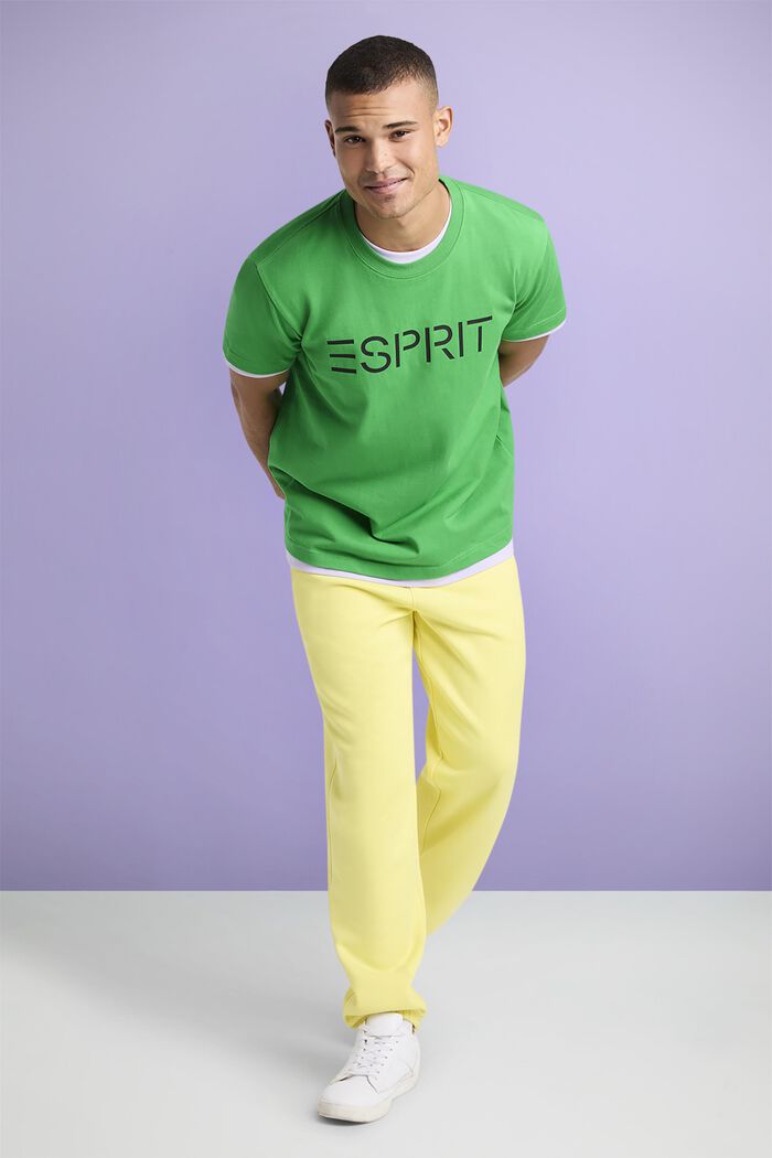 T-shirt z logo z bawełnianego dżerseju, unisex, GREEN, detail image number 4