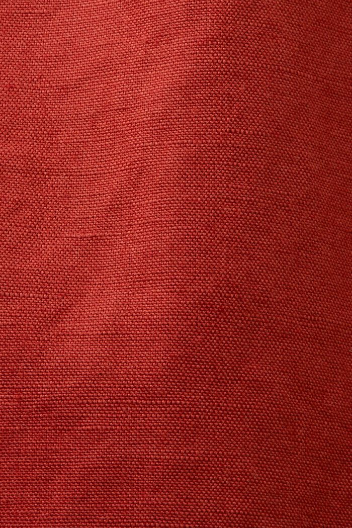 Szorty z wiązanym paskiem, mieszanka bawełny i lnu, TERRACOTTA, detail image number 6