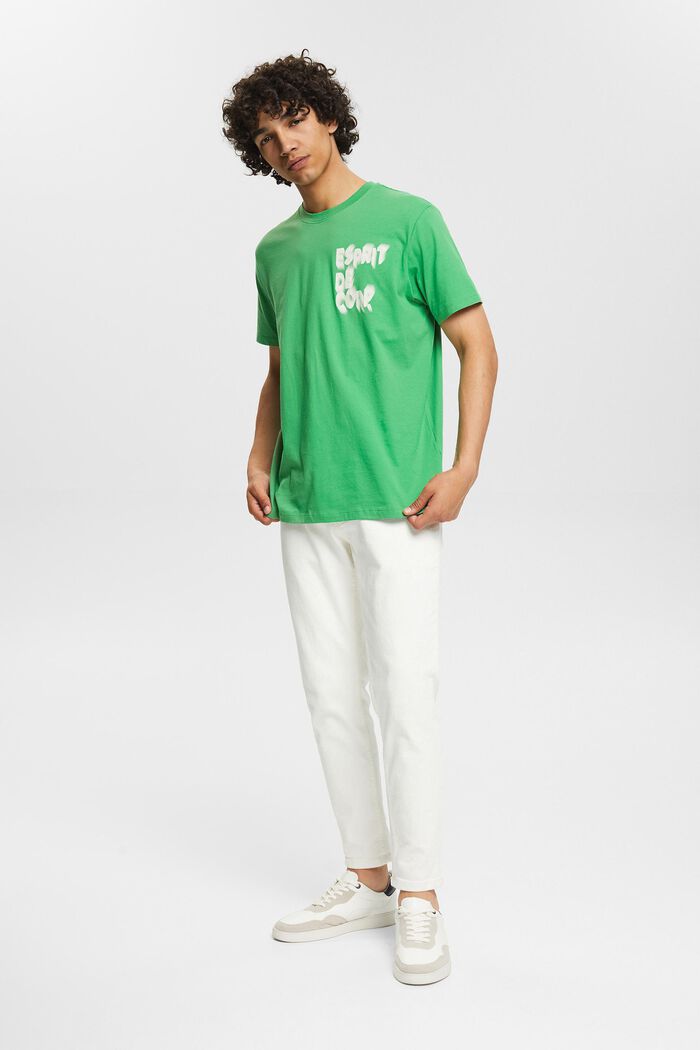 T-shirt z jerseyu z nadrukiem, GREEN, detail image number 1