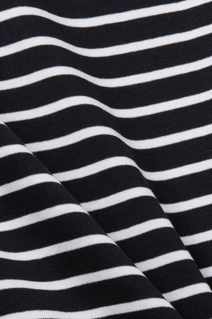 Dżersejowy top z bawełny z falistym brzegiem, BLACK, detail image number 6