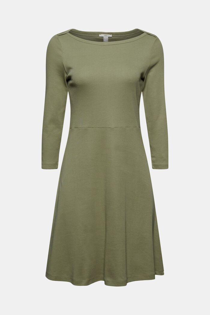 Dżersejowa sukienka z bawełny organicznej, KHAKI GREEN, detail image number 5