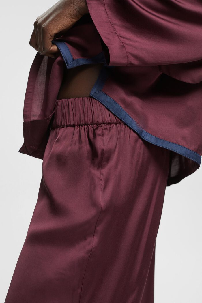 Satynowa piżama, BORDEAUX RED, detail image number 4