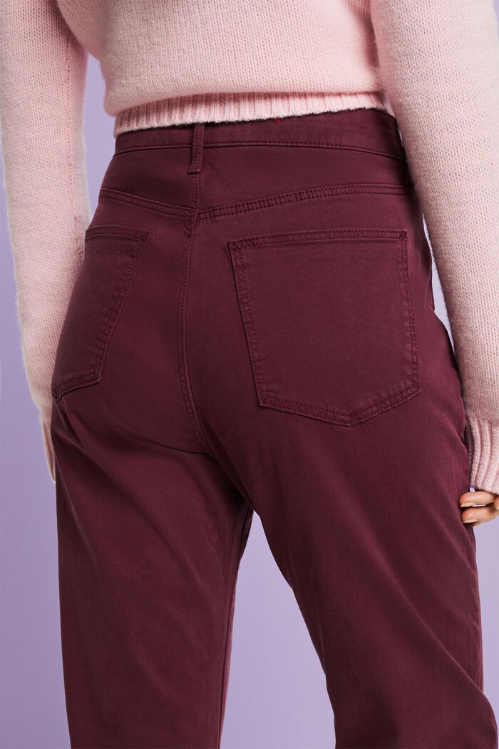 Spodnie z diagonalu, fason slim fit, BORDEAUX RED, detail image number 4