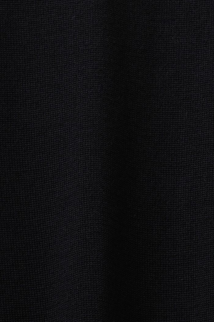 Sweter z półgolfem z wełny merynosowej, BLACK, detail image number 5