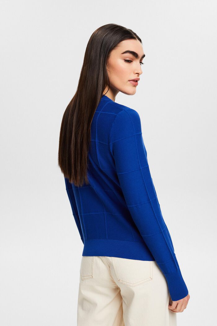 Sweter w fakturalną kratę, BRIGHT BLUE, detail image number 2