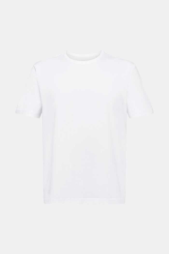 T-shirt z okrągłym dekoltem z jerseyu z bawełny, WHITE, detail image number 6