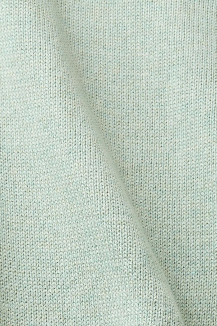 Dzianinowy sweter z ekologicznej bawełny, LIGHT AQUA GREEN, detail image number 6