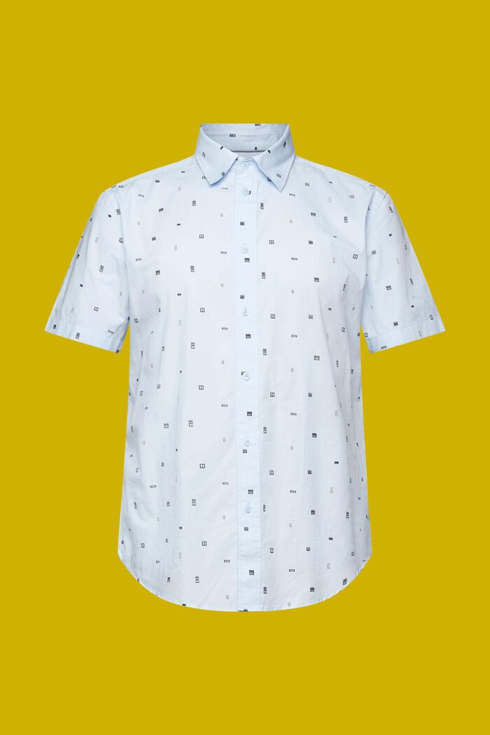 Wzorzysta koszula z krótkim rękawem, 100% bawełny, PASTEL BLUE, detail image number 5