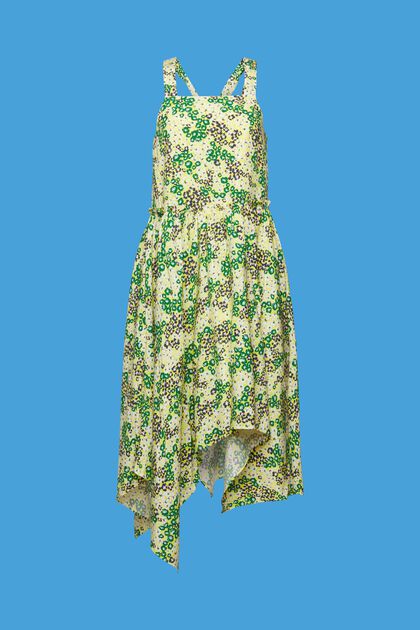 Kwiecista sukienka midi z marszczeniami